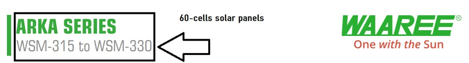 Power rating of 60 cells solar panel