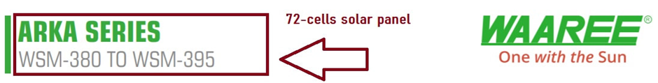 Power of 72 cells solar panel.