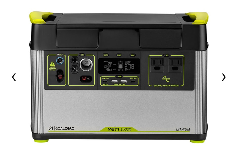 Solar powered generator by  Goal zero