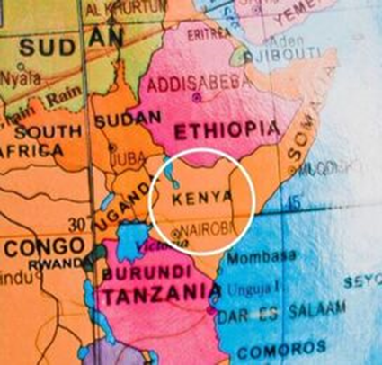 Kenya is the fourth sunniest country.