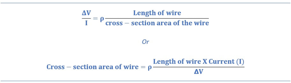 Finding the cross section area of wire