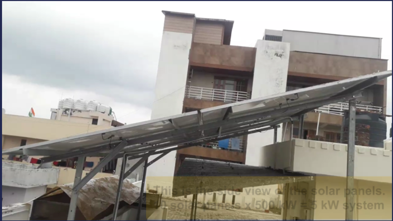 The cleaning of the solar panels should be done from top to the bottom.