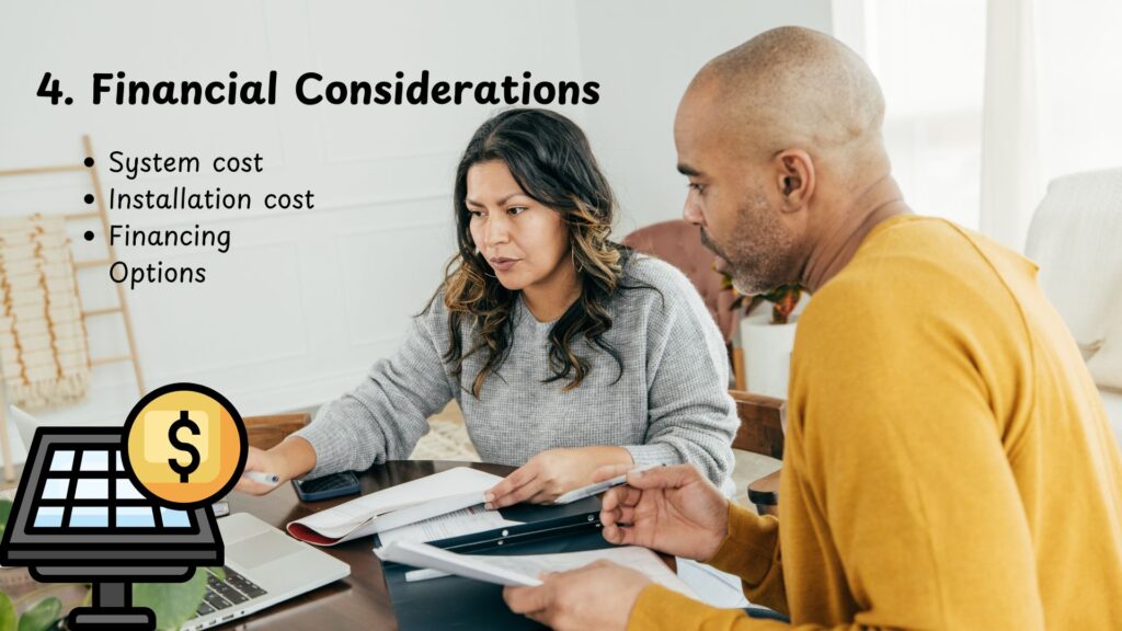 Financial considerations for going home solar.