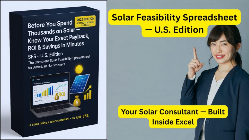 The Solar Feasibility Spreadsheet - US Edition. Solar with Yash.