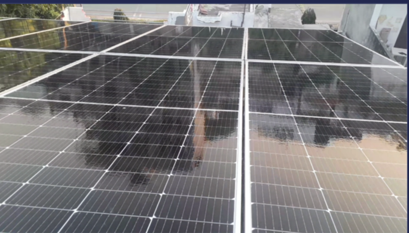 The solar panels are connected in series to form a solar array. Solar with Yash.